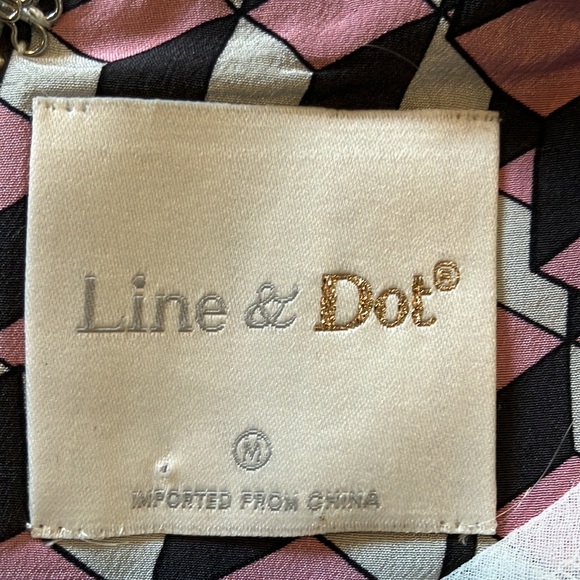 Line & Dot silk geometric print peplum top - Picture 5 of 8